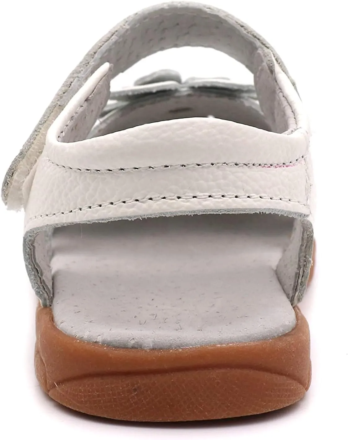 LONSOEN Girl's Genuine Leather Sandals Closed-toe Princess Dress Sandal Shoes