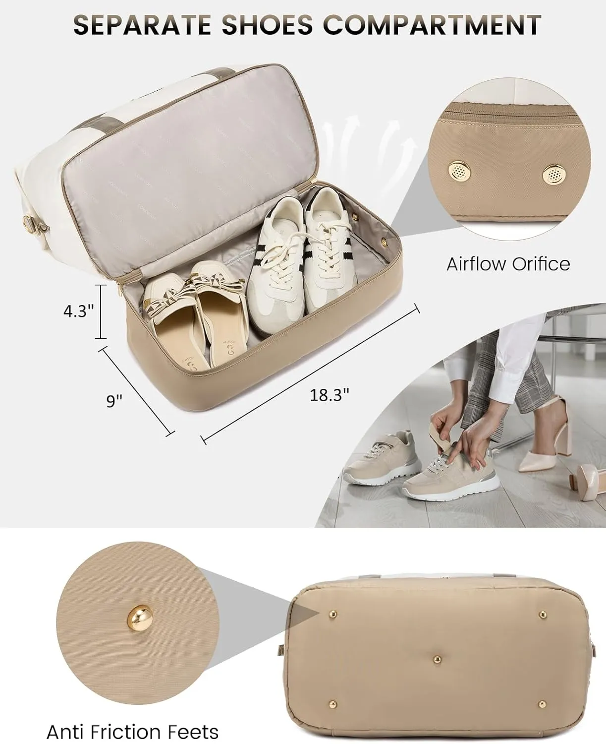 LOVEVOOK Travel Bag Weekender Bags for Women, Carry on Overnight Bag with Shoe Compartment,Duffle Bag with Laptop Pocket,Hospital Bag for Labor Delivery,Gym Tote Bag with Toiletry Bag
