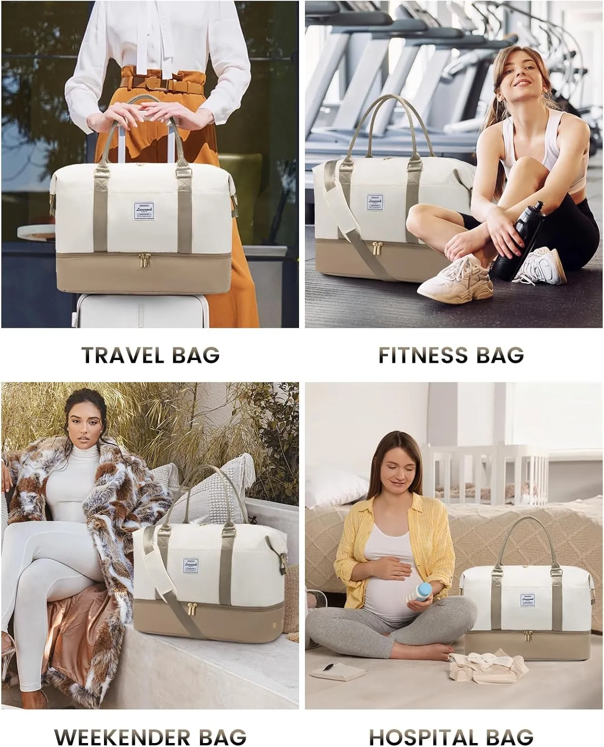 LOVEVOOK Travel Bag Weekender Bags for Women, Carry on Overnight Bag with Shoe Compartment,Duffle Bag with Laptop Pocket,Hospital Bag for Labor Delivery,Gym Tote Bag with Toiletry Bag