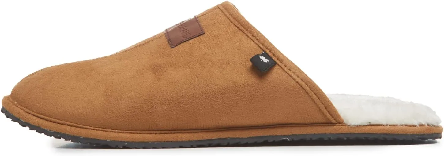 Lucky Brand Micro-Suede Scuff Indoor Slippers for Men with Plush Lining