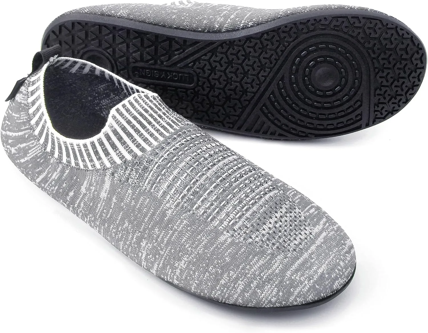 Lucky Sign House Slippers for Mens Womens, Lightweight Non-Slip Home Sock Shoes Rubber Sole Yoga Shoes Indoor Outdoor