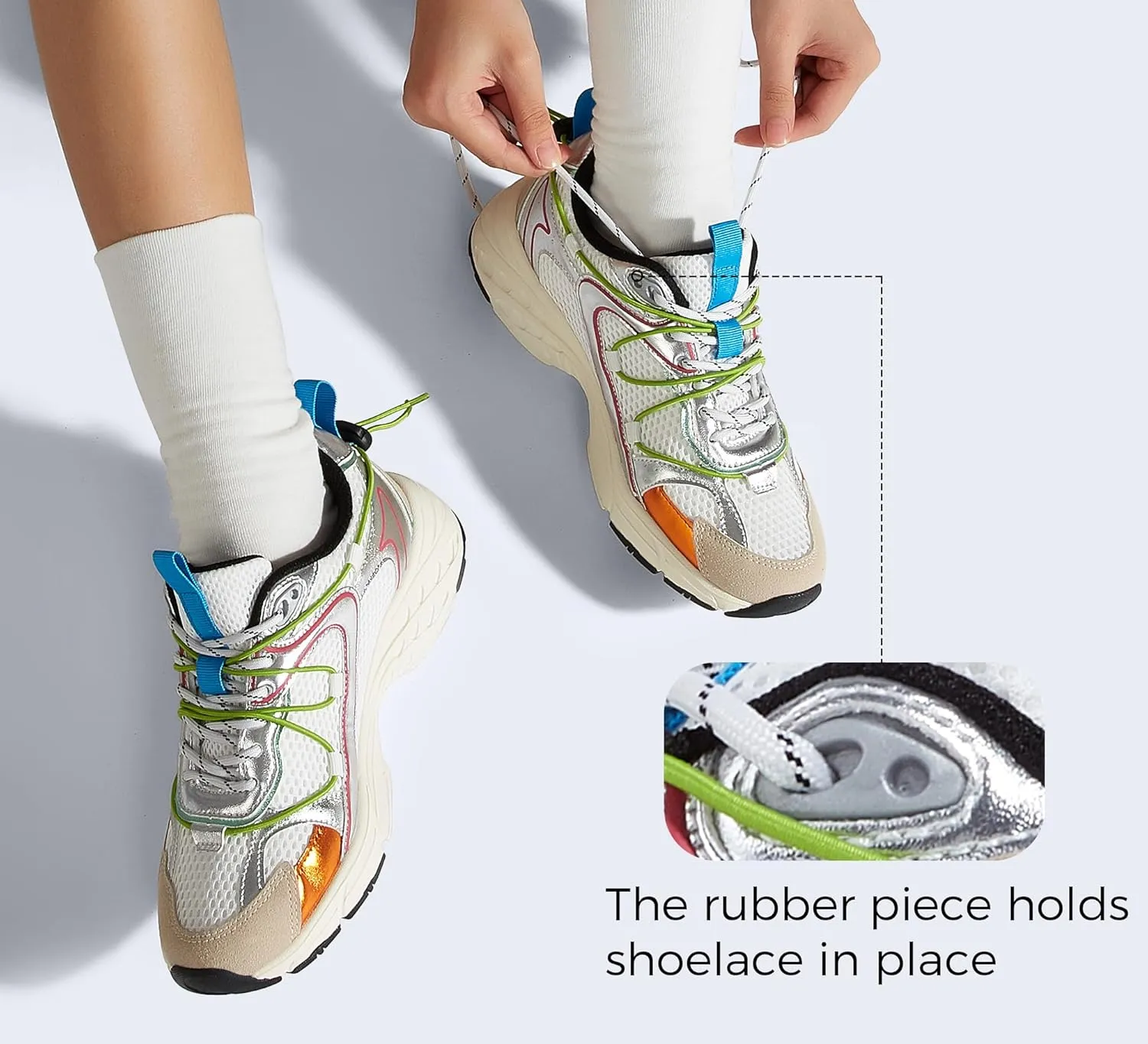 LUCKY STEP Women's Fashion Walking Shoes Running Platform Mesh Casual Sport Gym Work Adjustable Lace Lifestyle Stylish Trendy Athletic Tennis Shoes