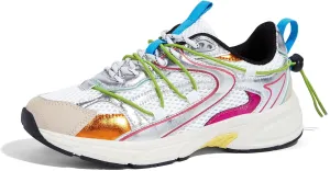 LUCKY STEP Women's Fashion Walking Shoes Running Platform Mesh Casual Sport Gym Work Adjustable Lace Lifestyle Stylish Trendy Athletic Tennis Shoes