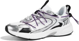 LUCKY STEP Women's Fashion Walking Shoes Running Platform Mesh Casual Sport Gym Work Adjustable Lace Lifestyle Stylish Trendy Athletic Tennis Shoes