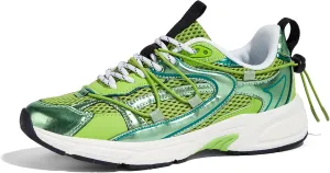 LUCKY STEP Women's Fashion Walking Shoes Running Platform Mesh Casual Sport Gym Work Adjustable Lace Lifestyle Stylish Trendy Athletic Tennis Shoes