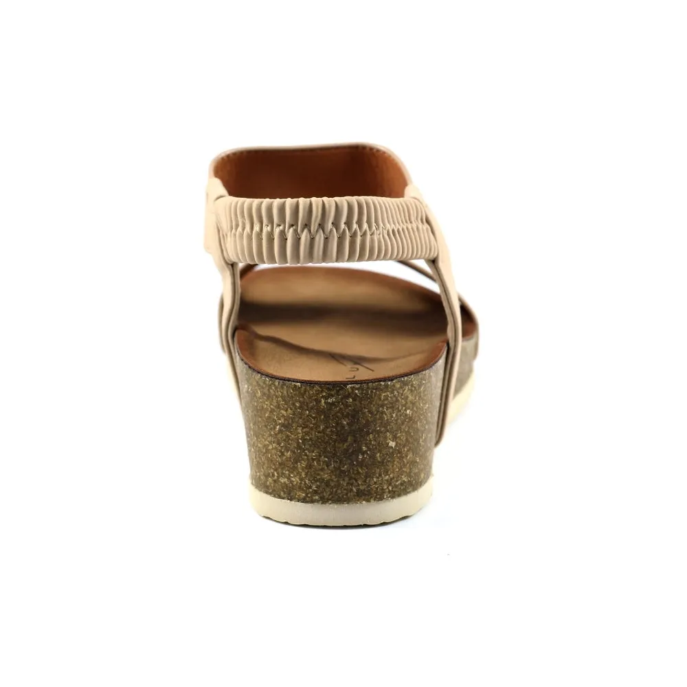 Lunar Barwell Women's T Bar Wedge Sandal Beige