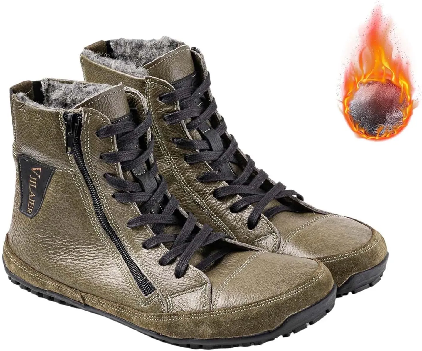 Magic Shoes Alaskan Mens, Barefoot Winter Boots Women, Non-Slip Hiking Footwear With Fleece Lined, Comfort Warm Work Boots Grounded Shoes Zero Drop Booties for Walking Fishing Trekking