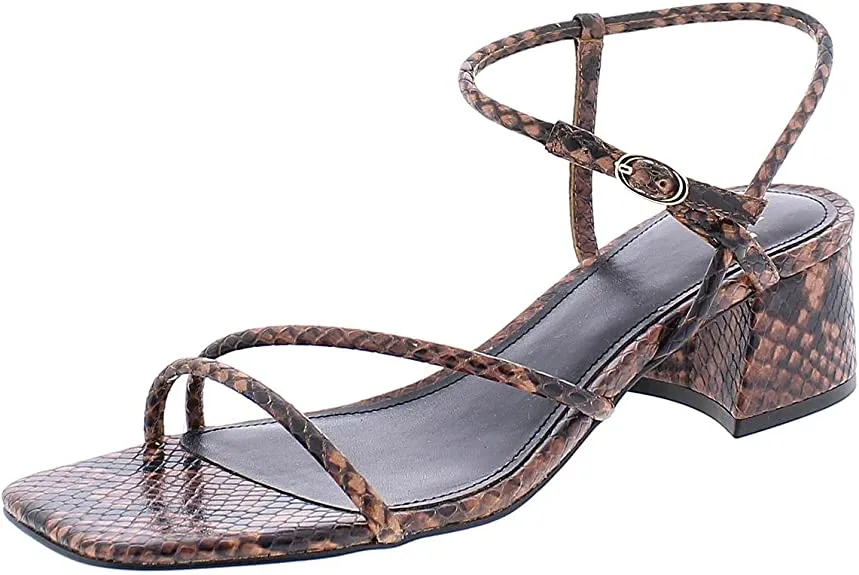Marc Fisher LTD Womens Jiny 2 Leather Dress Sandals Brown 6.5 Medium (B,M)