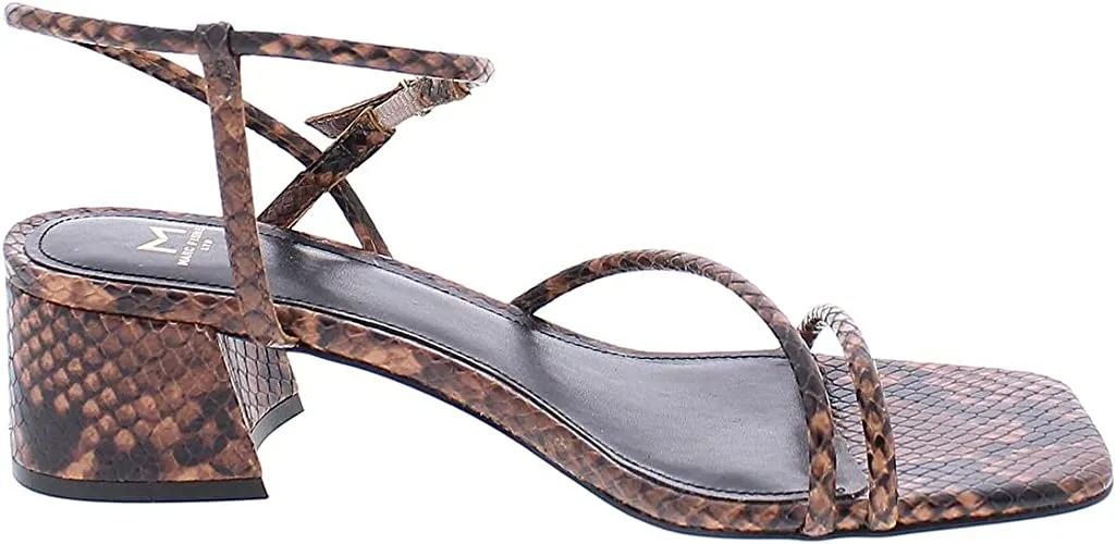 Marc Fisher LTD Womens Jiny 2 Leather Dress Sandals Brown 7.5 Medium (B,M)