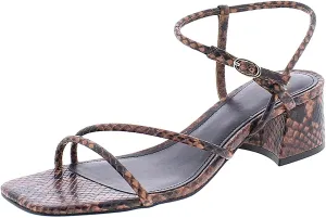 Marc Fisher LTD Womens Jiny 2 Leather Dress Sandals Brown 8.5 Medium (B,M)