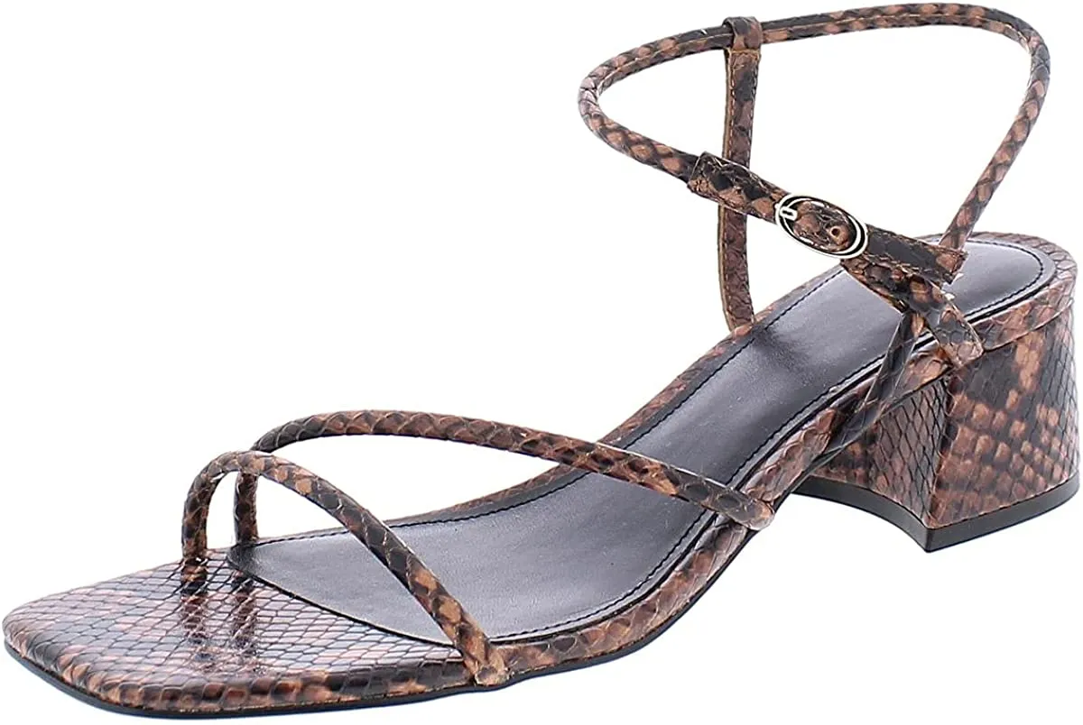 Marc Fisher LTD Womens Jiny 2 Leather Dress Sandals Brown 8.5 Medium (B,M)