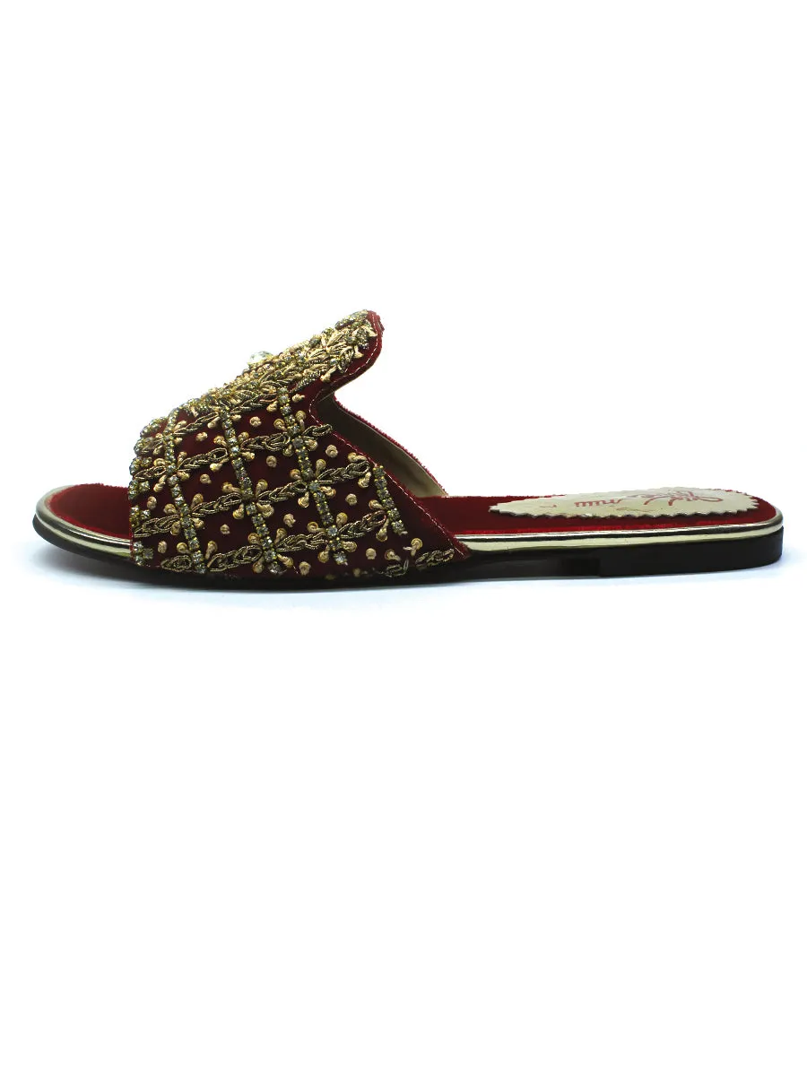 Maroon Fancy Slipper
