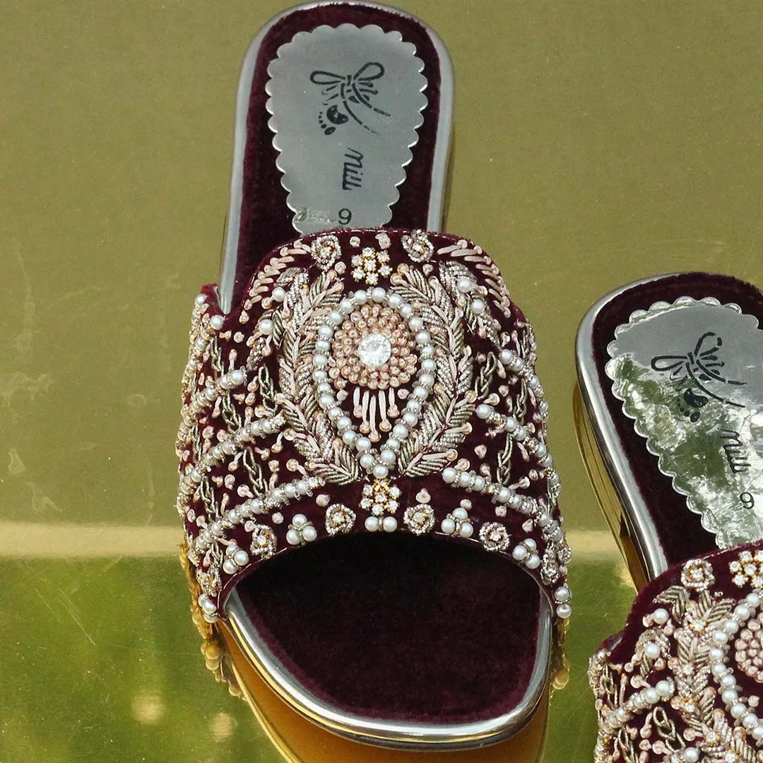 Maroon Fancy Slipper
