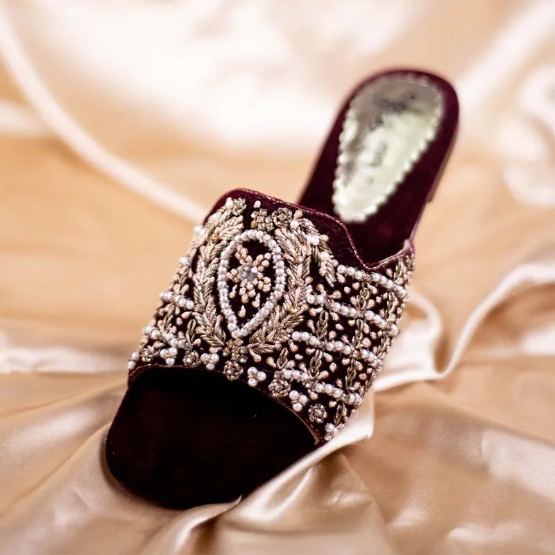Maroon Fancy Slipper