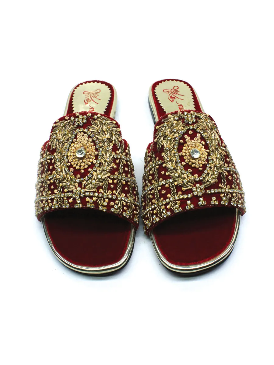 Maroon Fancy Slipper