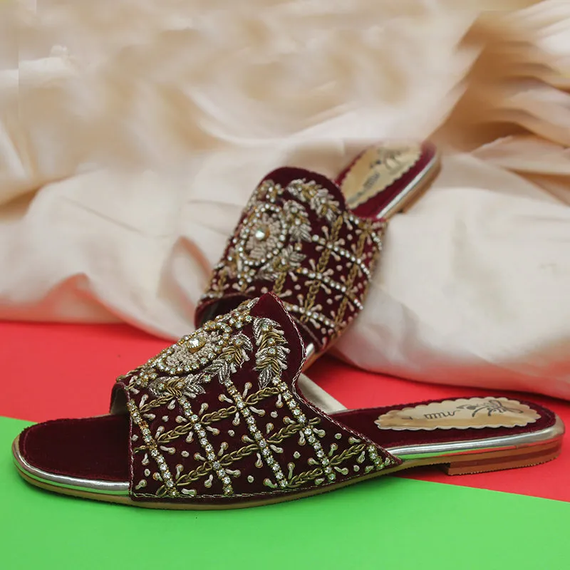 Maroon Fancy Slipper