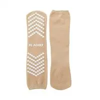 McKesson Slipper Socks Adult X-Large Tan Above the Ankle, McKesson Brand, 16-SCE2 - Case of 48