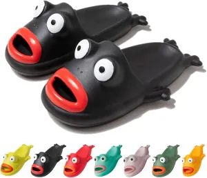 MEADOO Frog Slippers,Frog Flip Flops, Thickness Bath Slipper, Funny Couple Frog Slides, Bass Sandals, Beach & Shower Shoes