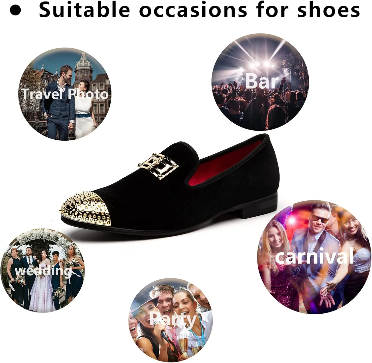 Meijiana Men's Loafers Velvet Shoes Metal Eagle Buckle Wedding Party Smoking Slipper Dress Loafers Shoes for Men