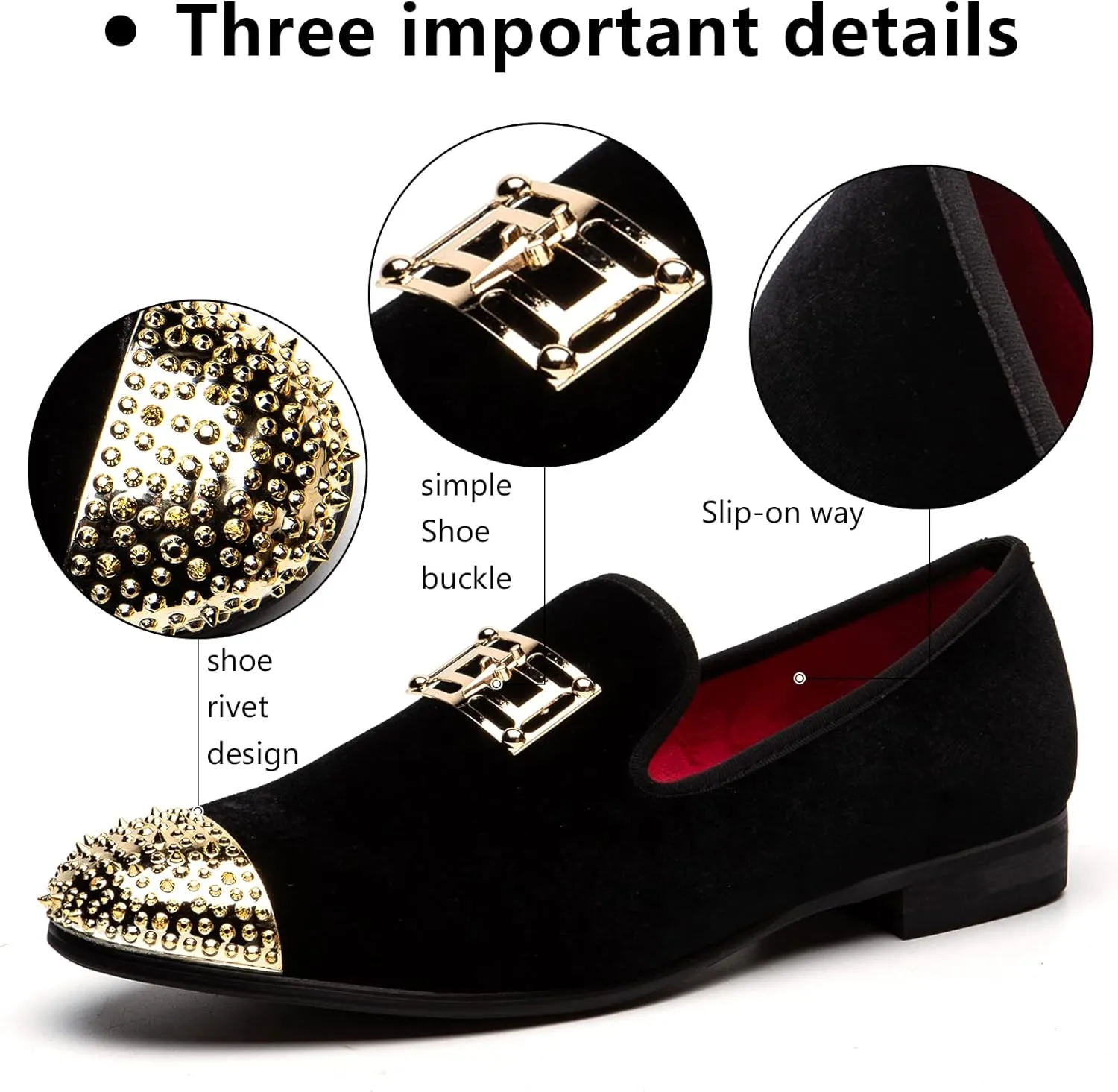 Meijiana Men's Loafers Velvet Shoes Metal Eagle Buckle Wedding Party Smoking Slipper Dress Loafers Shoes for Men