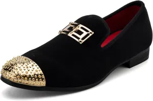 Meijiana Men's Loafers Velvet Shoes Metal Eagle Buckle Wedding Party Smoking Slipper Dress Loafers Shoes for Men