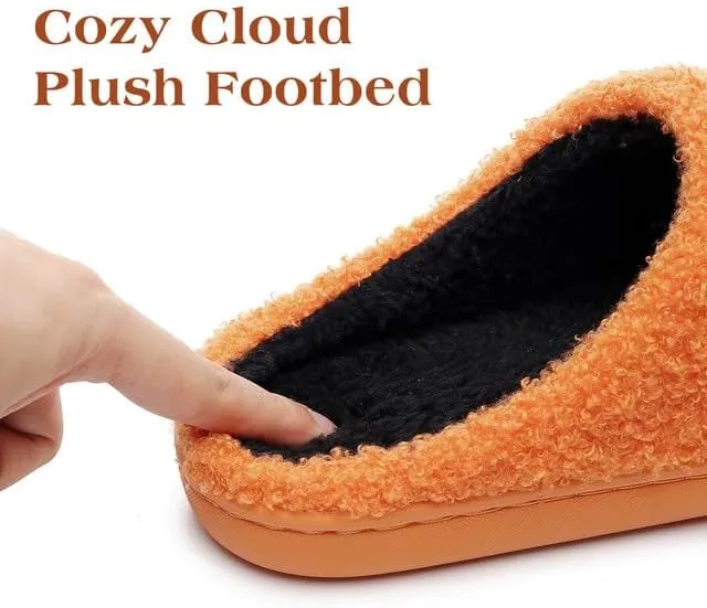 Menore Halloween Pumpkin Slippers for Womens Mens Plush Warm Spooky Lantern Pumpkin Slippers Fuzzy House Slippers Halloween Gifts For Girls Women Girlfriend