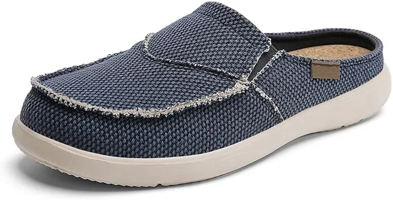Mens Canvas Slippers Slip On Casual Loafers Shoes Outdoor Indoor House Slipper for Men Slide Clog