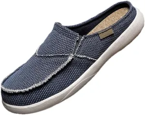 Mens Canvas Slippers Slip On Casual Loafers Shoes Outdoor Indoor House Slipper for Men Slide Clog