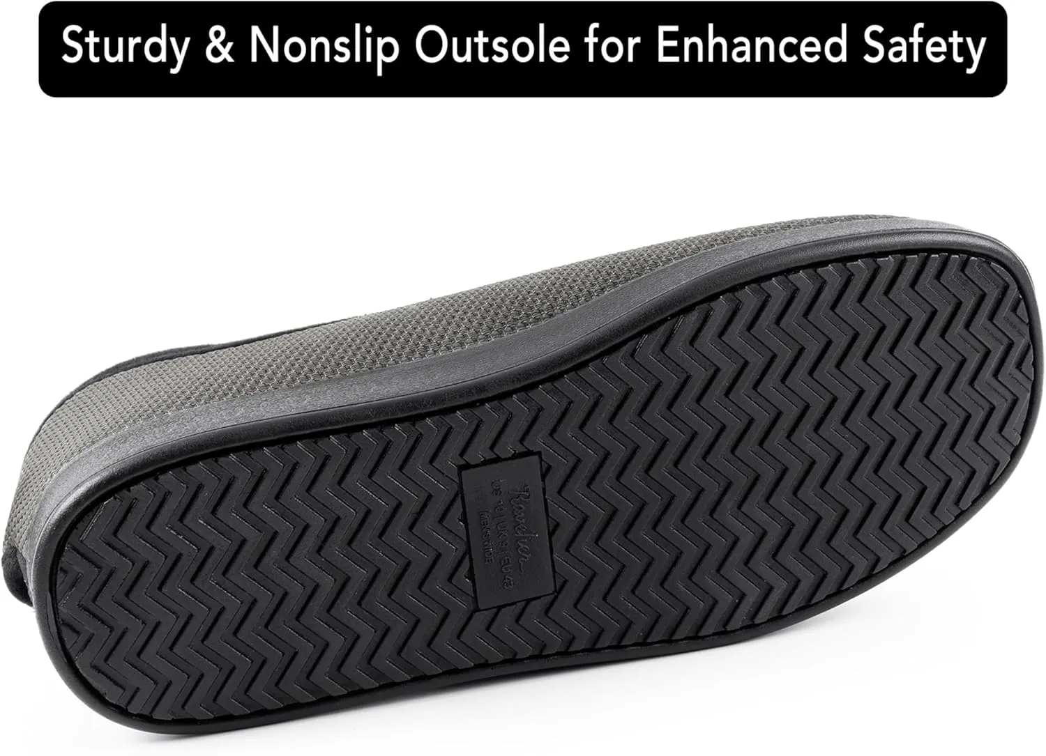 Men's Diabetic Wide Width Breathable Waffle Knit Adjustable Slipper with Anti-Slip Indoor Outdoor Sole