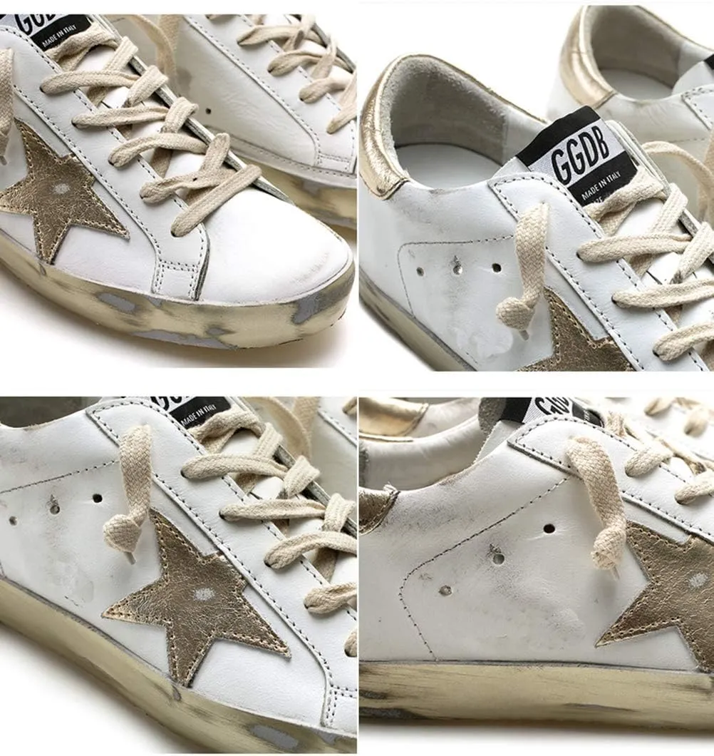 Men's Sneakers Leather Super Star Francy Sports Shoes Golden Shoes