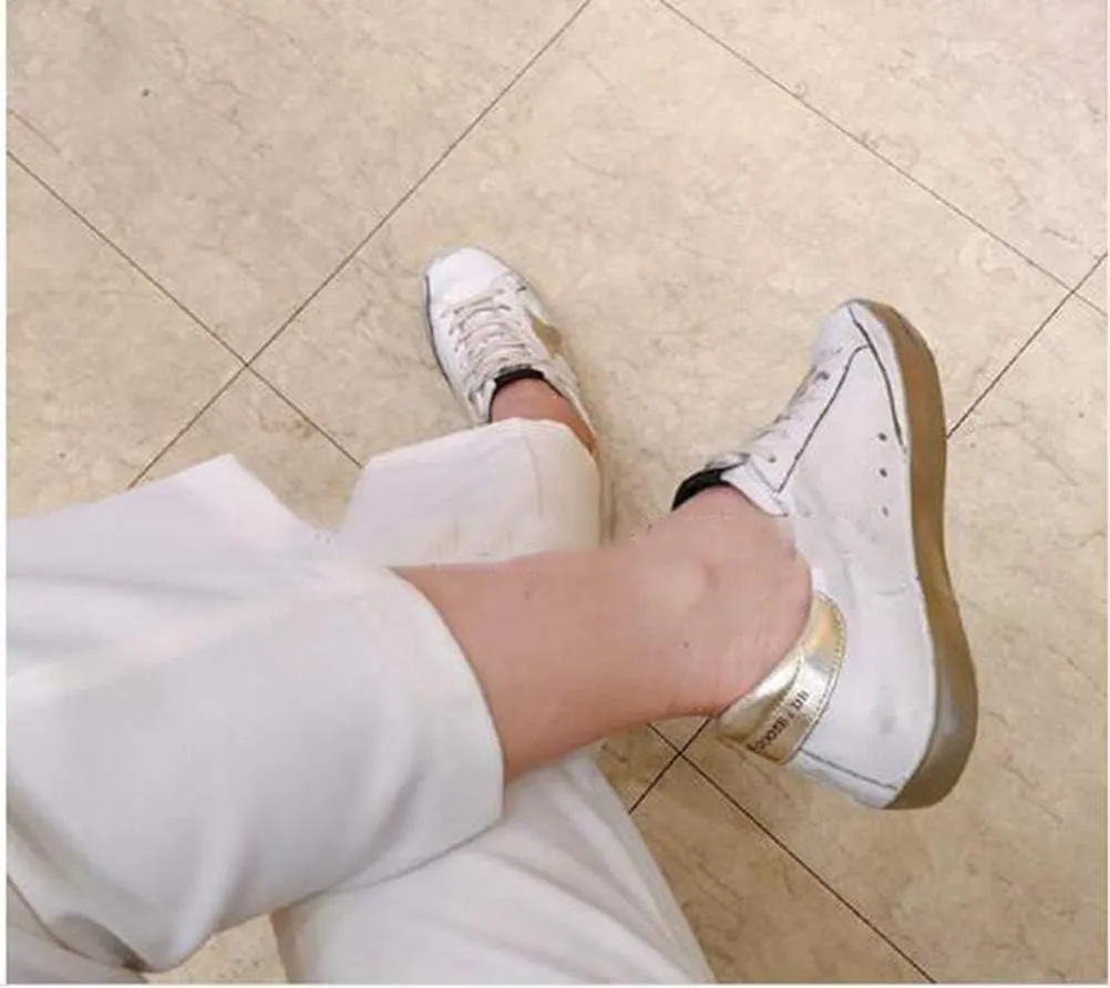 Men's Sneakers Leather Super Star Francy Sports Shoes Golden Shoes
