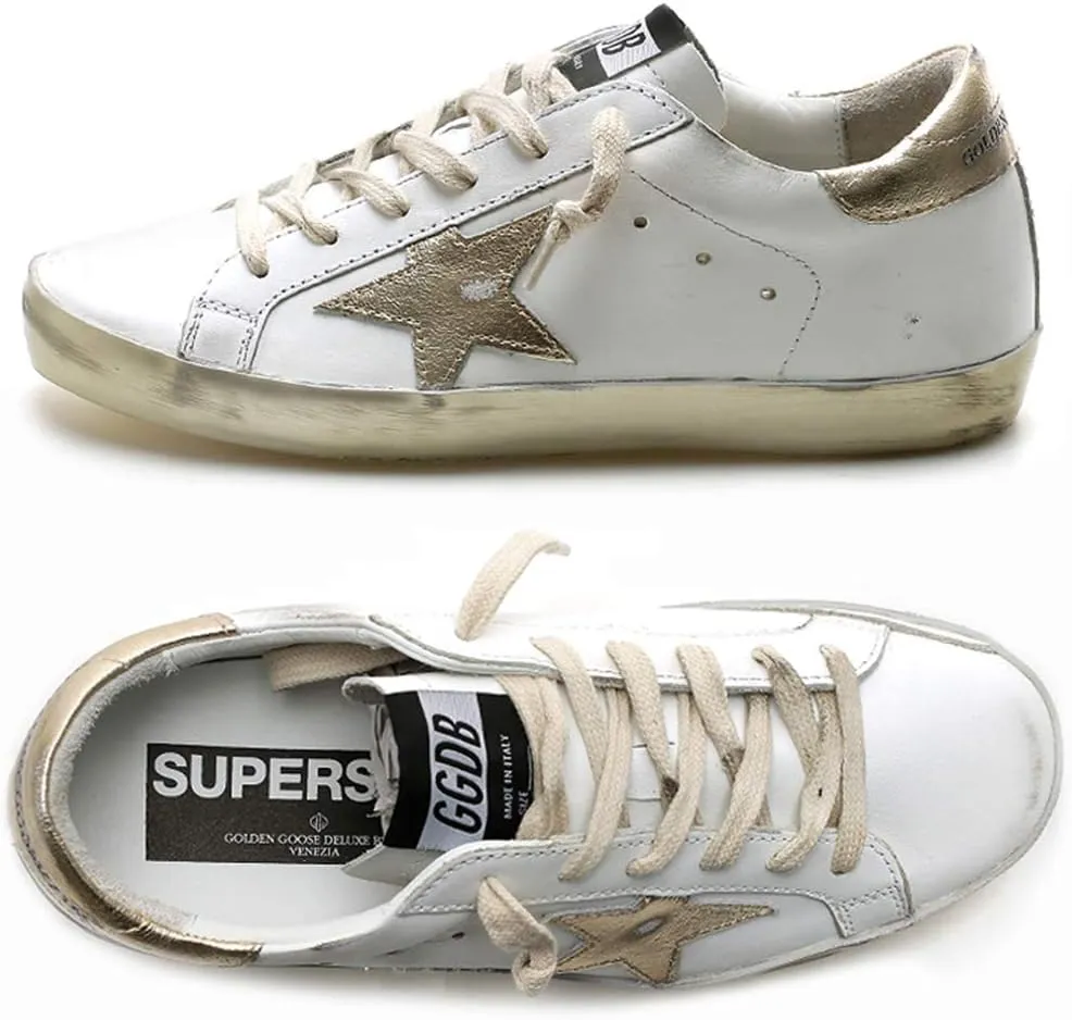 Men's Sneakers Leather Super Star Francy Sports Shoes Golden Shoes