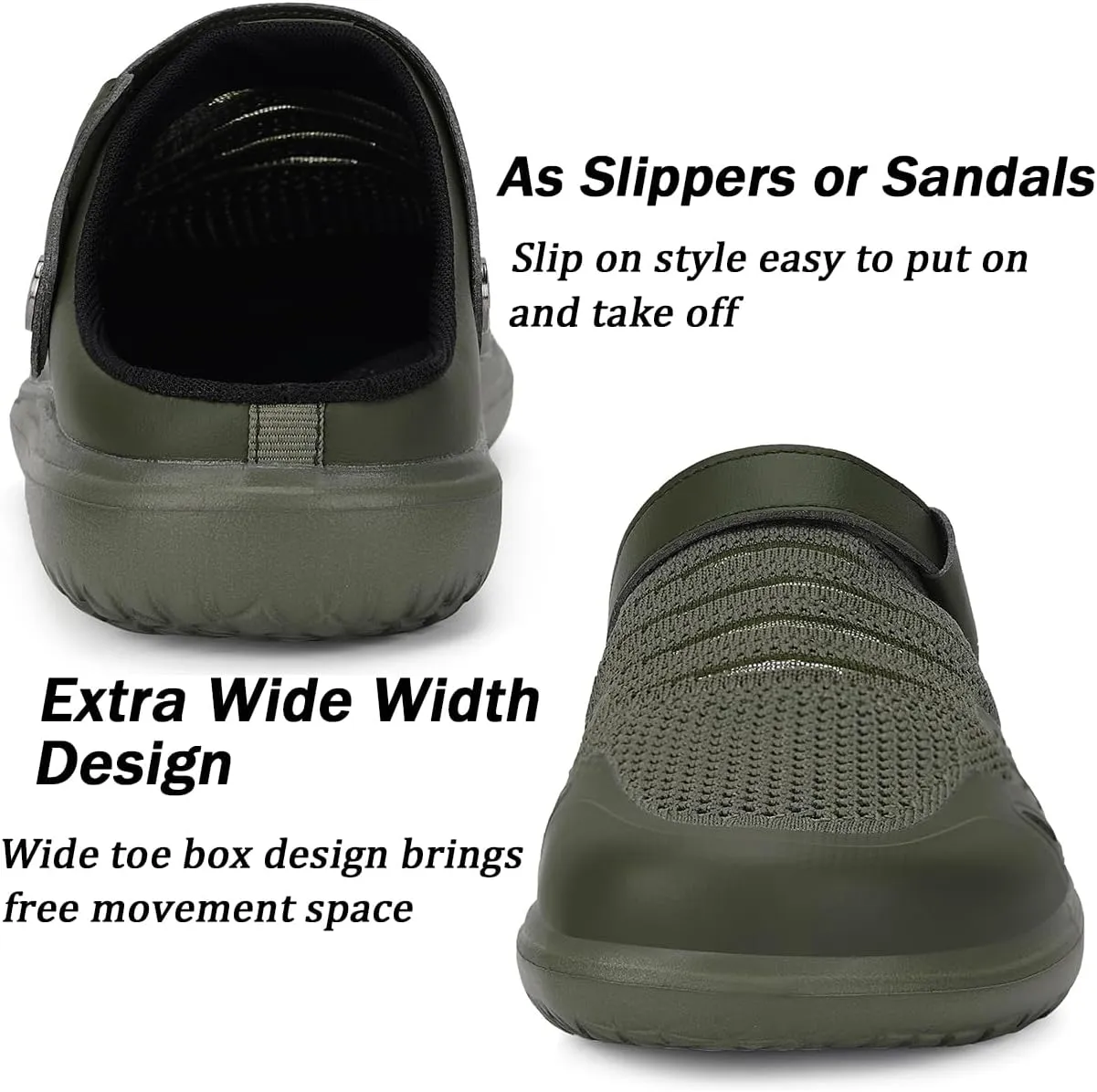 Men's Women's Clogs Garden Shoes Slip On Sandals Breathable Summer Orthotic Walking Slippers with Plantar Fasciitis Soles