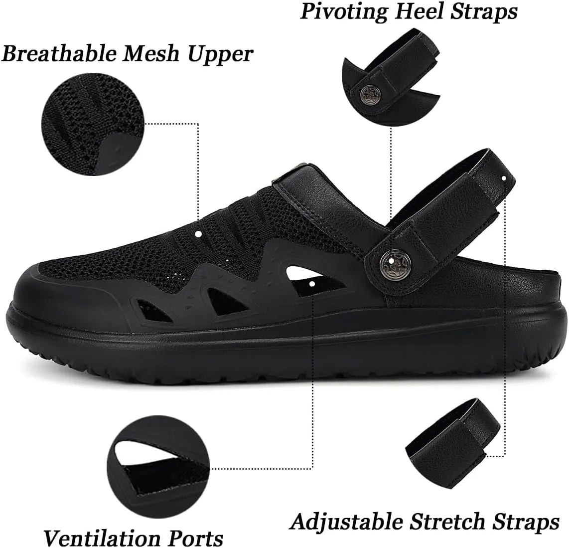 Men's Women's Clogs Garden Shoes Slip On Sandals Breathable Summer Orthotic Walking Slippers with Plantar Fasciitis Soles