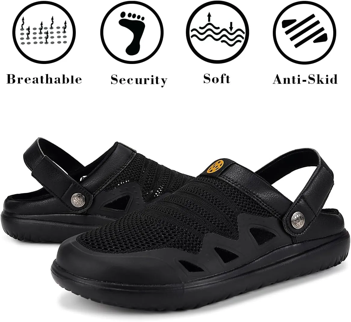 Men's Women's Clogs Garden Shoes Slip On Sandals Breathable Summer Orthotic Walking Slippers with Plantar Fasciitis Soles
