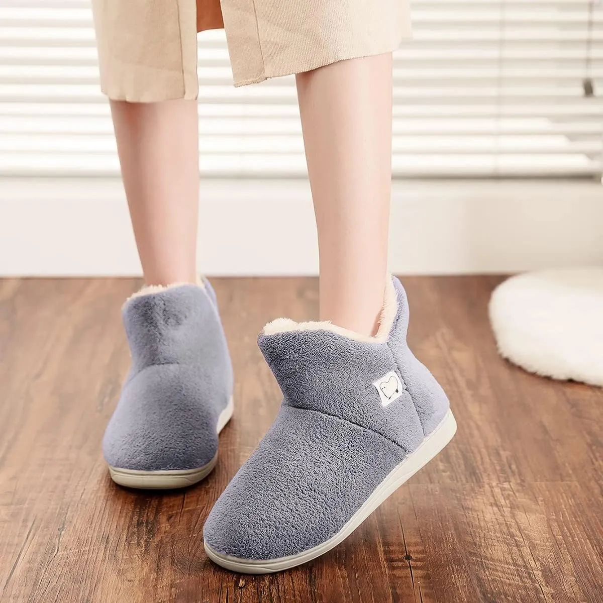 Mens Womens Comfort Slippers Plush Lining Winter Booties Slipper Memory Foam House Shoes Warm Boots Slippers