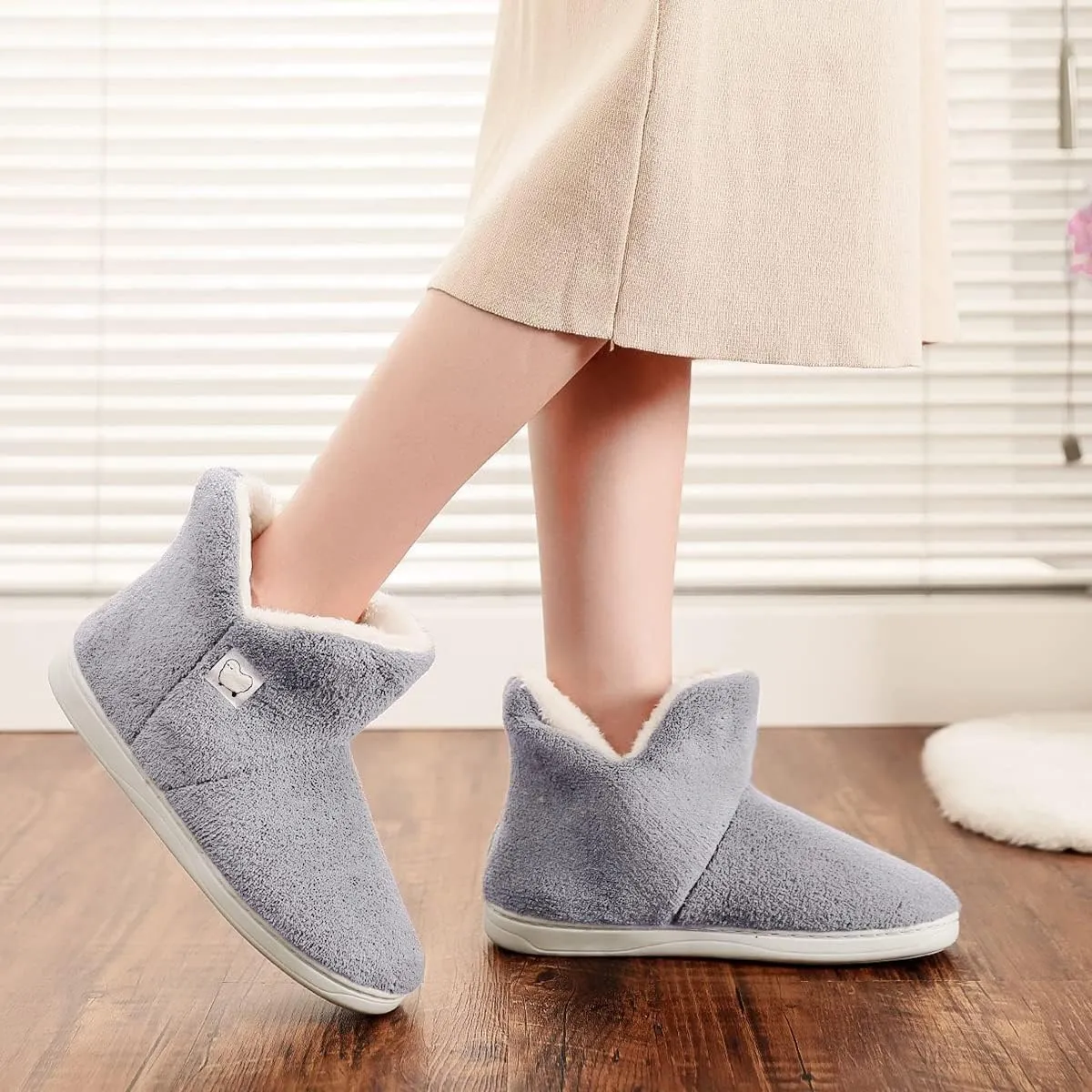 Mens Womens Comfort Slippers Plush Lining Winter Booties Slipper Memory Foam House Shoes Warm Boots Slippers