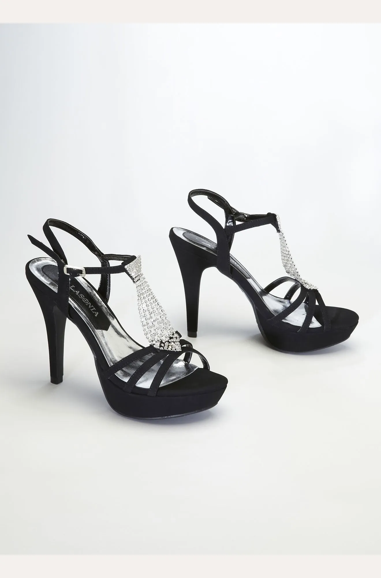 Metallic Crystal Tie Platform Sandal