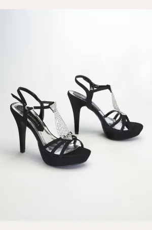 Metallic Crystal Tie Platform Sandal