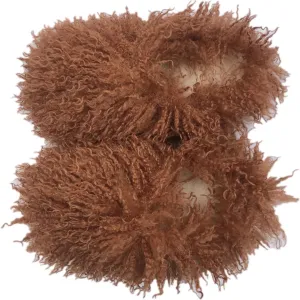 MH Bailment Women's Faux Curly Fur Slippers Fuzzy Fluffy Fashion Slippers Warm House Shoes Indoor Outdoor Winter