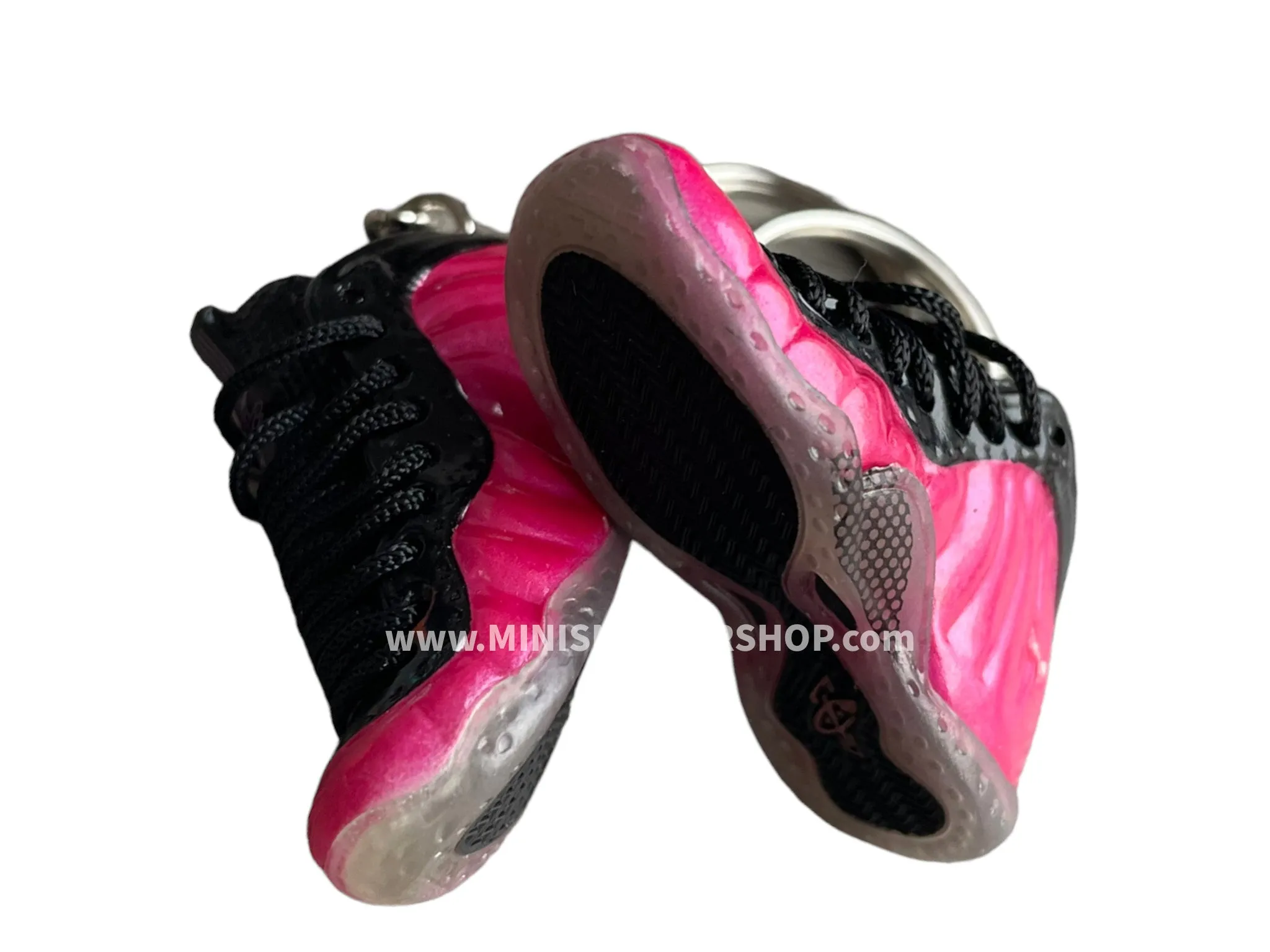 Mini sneaker keychain 3D Foamposite - Fushia Pink