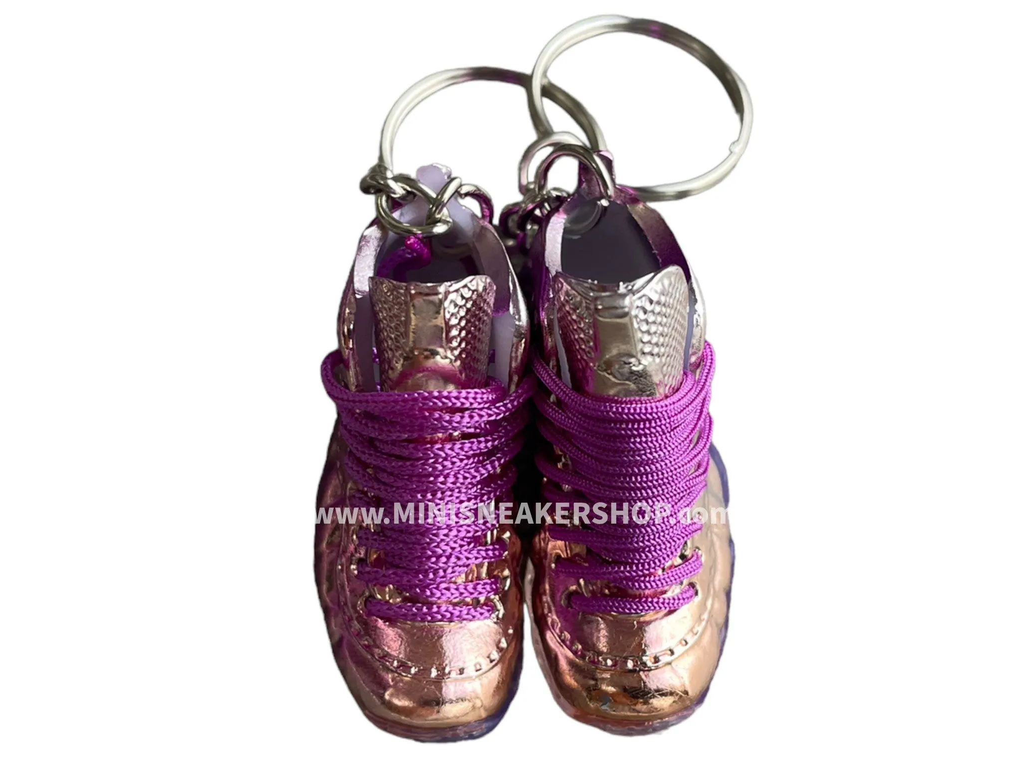 Mini sneaker keychain 3D Foamposite - Metallic Pink