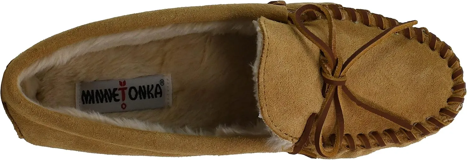 Minnetonka Men's Pile Lined Soft Leather Sole Slipper
