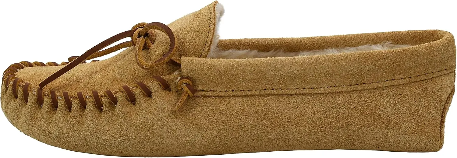 Minnetonka Men's Pile Lined Soft Leather Sole Slipper