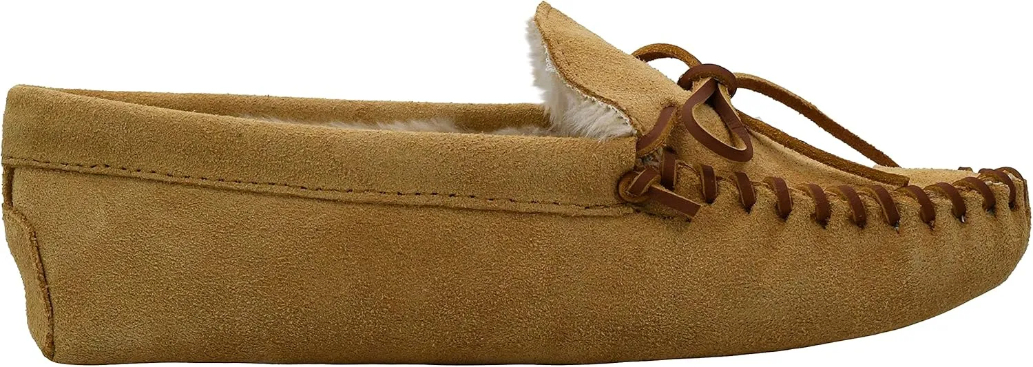 Minnetonka Men's Pile Lined Soft Leather Sole Slipper