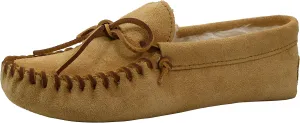 Minnetonka Men's Pile Lined Soft Leather Sole Slipper