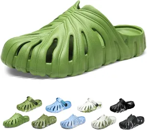 Monstera Slippers, Monstera Leaf Slides, Monstera EVA Thick Sole Pillow Slippers, Non Slip Quick Drying Breathable Beach Monstera Slides for Women Men
