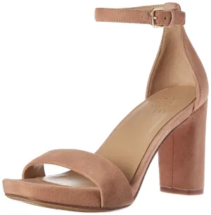 Naturalizer Womens Joy Ankle Strap Heeled Dress Sandal,Gingersnap Brown Suede,8 Wide