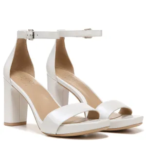 Naturalizer Womens Joy Ankle Strap Heeled Dress Sandal,White Leather,7