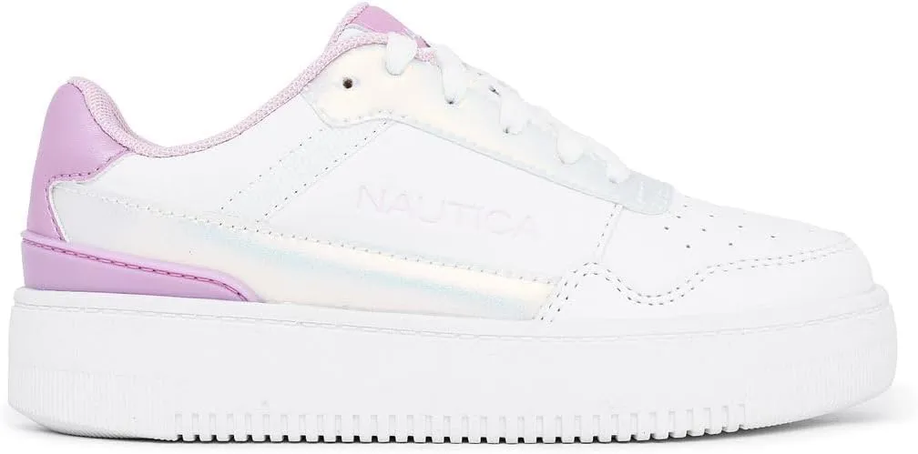 Nautica Girls Fashion Shoe - Lace-Up Low-Top Tennis Sneakers for Big Kids, Little Kids & Toddlers (Regular Heel/Platform Sole)